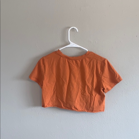Unbranded Orange Peace Eyes Cropped Tee- Small - Picture 2 of 3